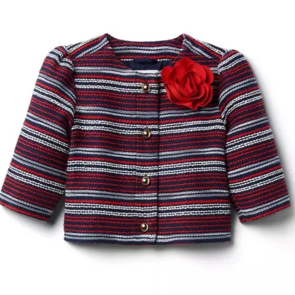 Janie and Jack Bouclé Flower Jacket